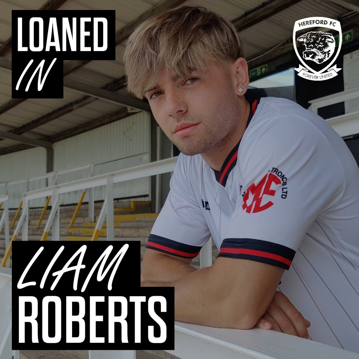 HerefordFC's tweet photo. LOANED IN ✍️ | Hereford FC have signed winger Liam Roberts from @ftfc until January

https://t.co/FXWV8L5wDO

#COYW 🐮 https://t.co/OHAYVINckW