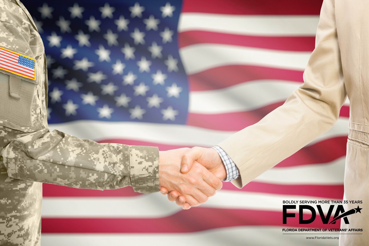FLVetsAffairs's tweet photo. Today is National Hire a Veteran Day. Veterans are leaders with a strong work ethic and extensive training, which explains why employers actively seek them out. Employment resources for transitioning service members, Veterans, and their spouses can be found at: https://t.co/Ku2BwsDaVK #FDVA #FLVets 🇺🇸