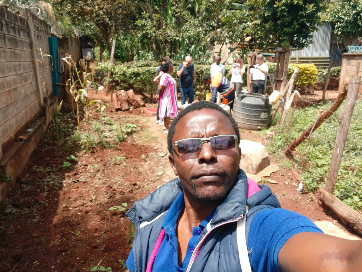 homebiogaskenya's tweet photo. Super excited to take our Spanish friends &amp; colleagues on a biogas tour of our work.

This is Karen, Kerarapon, a 16m3 concrete/fixed  dome biogas plant that runs a 4 cooker &amp; oven, workers 2 cooker, 5kva back up generator, 7.5hp chaff cutter engine, shower and gazebo cooker https://t.co/oJotdJyBsh