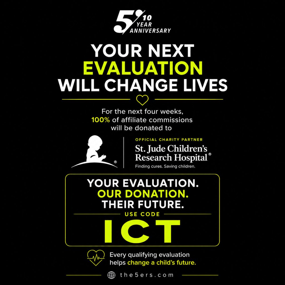 the5erstrading's tweet photo. We're proud to partner with @I_Am_The_ICT  to support an incredible cause ❤️

100% of the affiliate commissions generated using code ICT will be donated to @StJude Children's Research Hospital, where families never receive a bill for treatment, travel, housing, or food-allowing them to focus on what matters most: helping their child heal.

Learn more about the amazing work of St. Jude: https://t.co/zyzzaS3WyO

✅ Get 10% OFF any The5ers evaluation with code ICT (Applies on CFD & Futures)

✅ Help support this life-changing mission at the same time

Your evaluation. Our donation. Their future.
https://t.co/5HvEP5pbOG