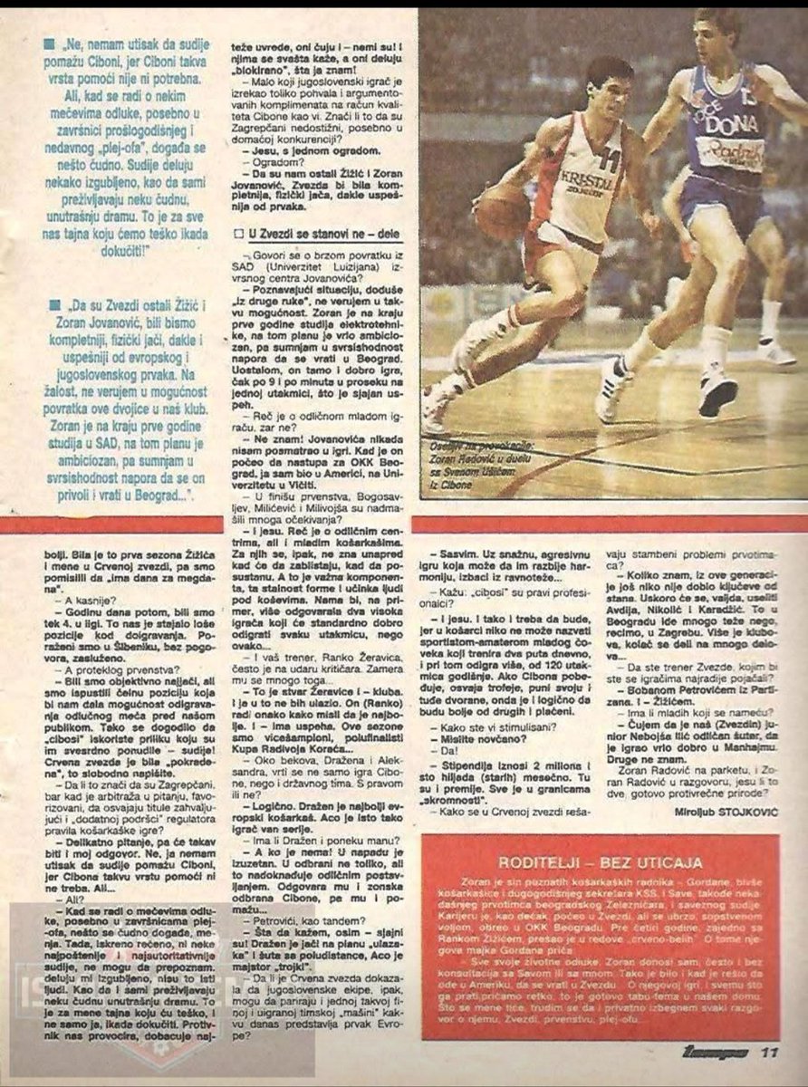 ZBranica's tweet photo. Ovako je Zoran Radović govorio nakon finala prvenstva Jugoslavije u sezoni 1984/85 u kojem je Cibona pobijedila Crvenu zvezdu osvojivši drugi uzastopni naslov prvaka države.
Izvor: Istorija Tempo sporta (facebook) 🏀 https://t.co/7CmGfO47by