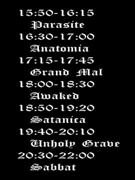 DAVE_SAGATON's tweet photo. 久しぶりのライブ🔥
2026年8月9日(日)  
■GRIND FREAKS■  
-SABBAT 42th Anniversary-  
at Huck Finn  
open/15:30 start/15:50  
charge/¥3000+Drink  
-出演-  
SABBAT  
GRAND MAL(Canada)  
SATANICA  
ANATOMIA  
PARASITE  
AWAKED  
UNHOLY GRAVE https://t.co/A6l9nOJRWg