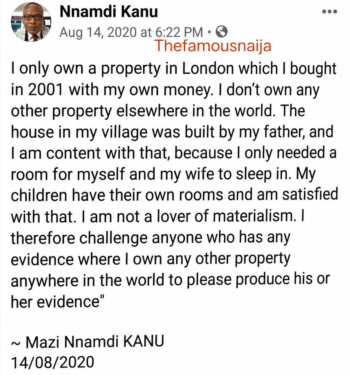 im_Kolins's tweet photo. A poor man driven by materialistic desires cannot be a true freedom fighter. Mazi Nnamdi Kanu is my leader, and I am very proud of him. https://t.co/7SJYugH3jq