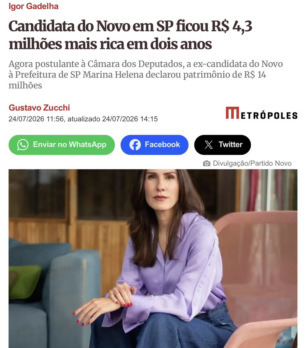 Ideiasradicais's tweet photo. Urgente: candidata do Novo ganhou dinheiro fora da política

??????

Por que essa matéria sequer existe? https://t.co/n5bURwKb49