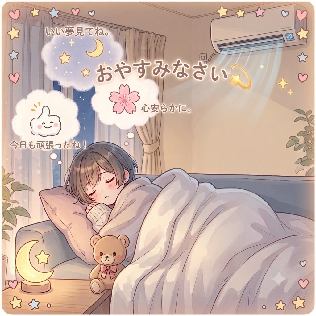 Toyoukaimekki's tweet photo. 今日も一日お疲れ様でした✨

なんだか今日はすごーく甘えたい気分だけど🥺💭
そろそろお布団に入ります…☁️🛏️💤

みんなも今日頑張った自分をたくさん褒めてあげてください🌸💮🥰

それでは、おやすみなさい…⭐🌙

いい夢見てね💤🧸💖 https://t.co/boPVV97KnY