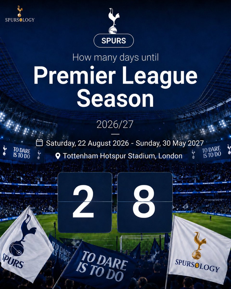 Spursology_'s tweet photo. 🗣 28 days until the season starts! Count down is on! #coys #thfc #spurs #premierleague #skysports https://t.co/GeBZEVGQyG