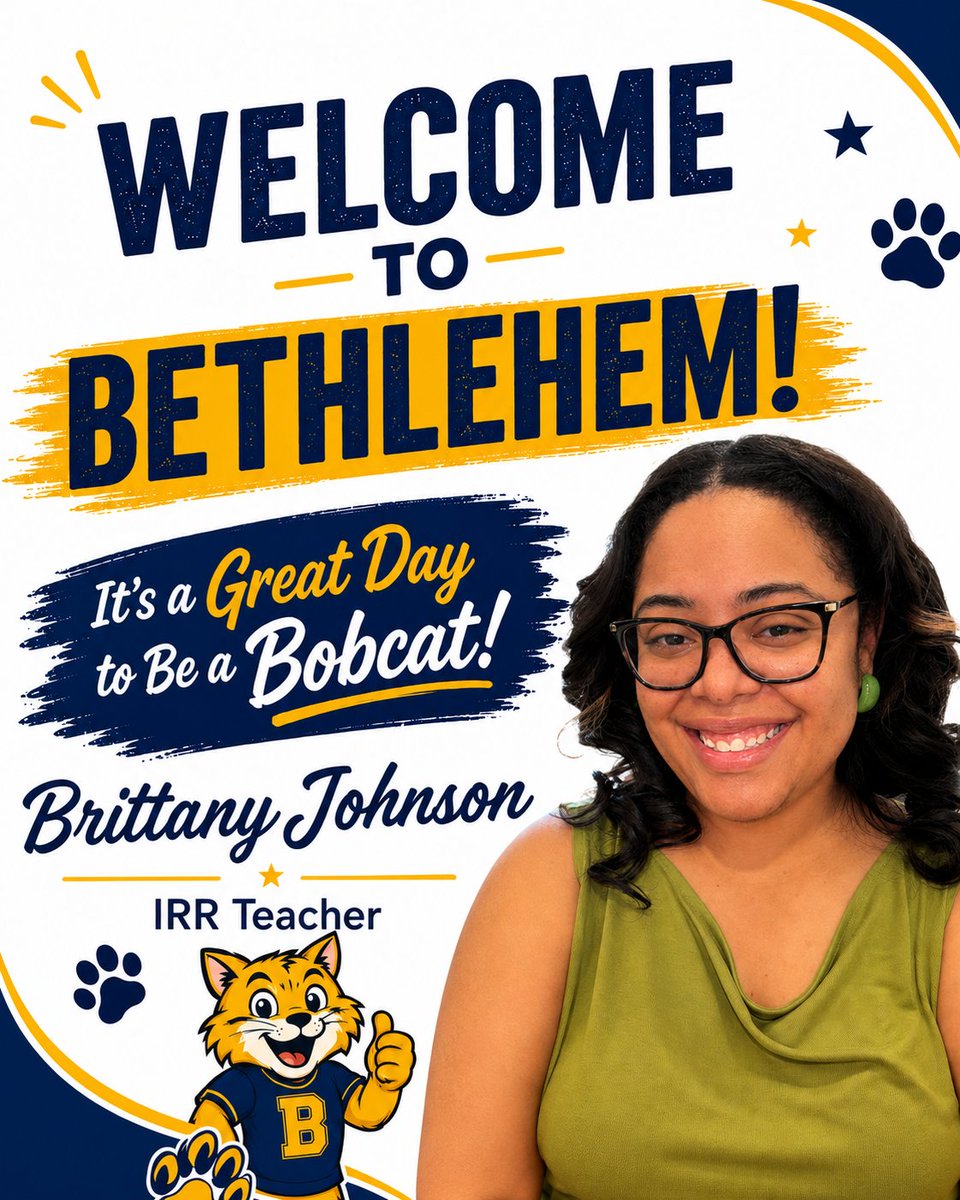 BethlehemES_HCS's tweet photo. Welcome to the Den! 💙💛 The newest members of the Bethlehem family are talented educators who are ready to bring their passion and commitment to our Bobcats. We know this is going to be an incredible year of teamwork, growth, and student success. #OneBethlehem🐾 https://t.co/eQcloBDFOz