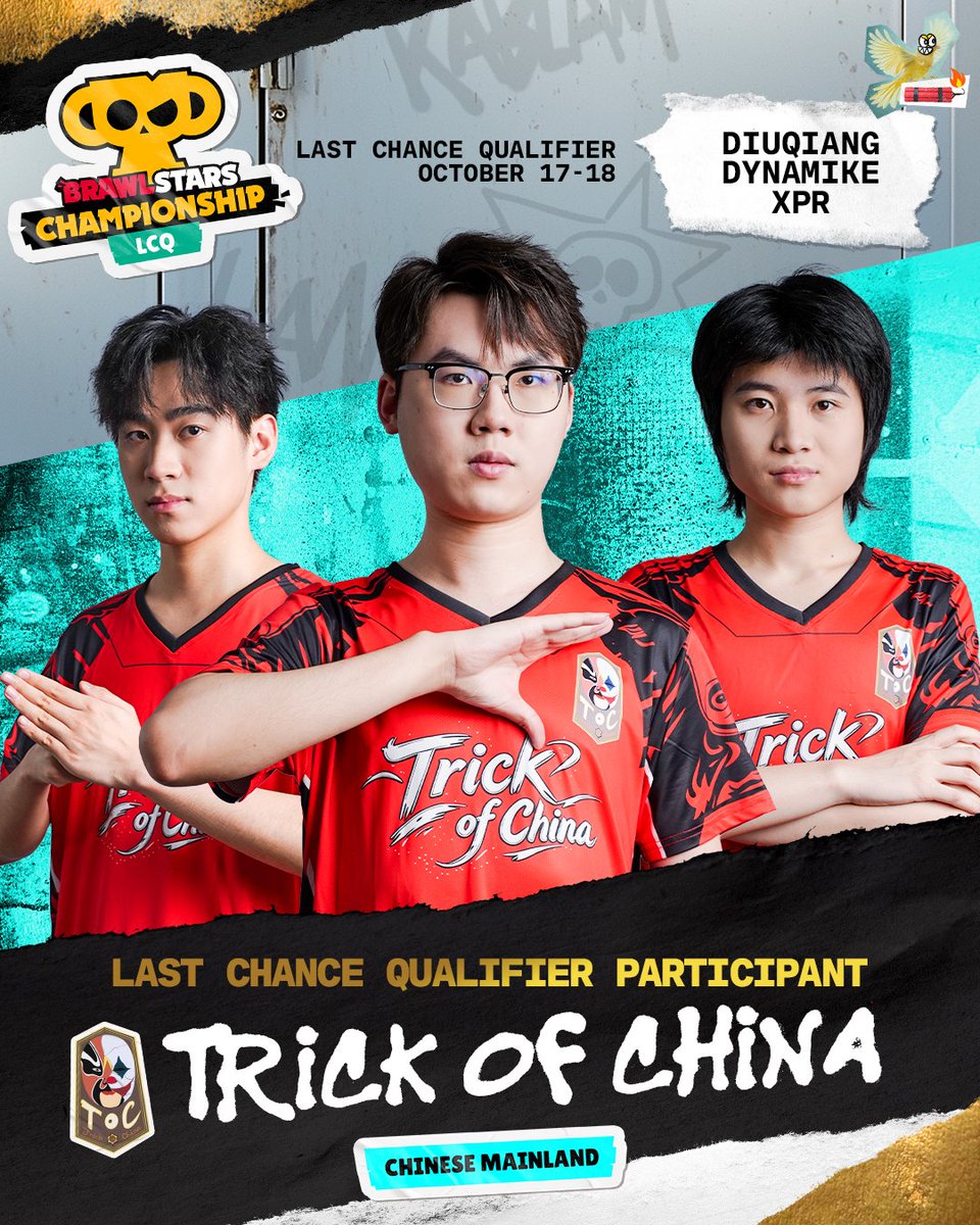 Brawl_esports's tweet photo. TOC are heading to the Last Chance Qualifier 👏

After a dominant run through the Chinese Mainland Finals, they'll fight for a place at the Brawl Stars World Finals this October 💪

#BSC26 https://t.co/uCCqcTBeTQ