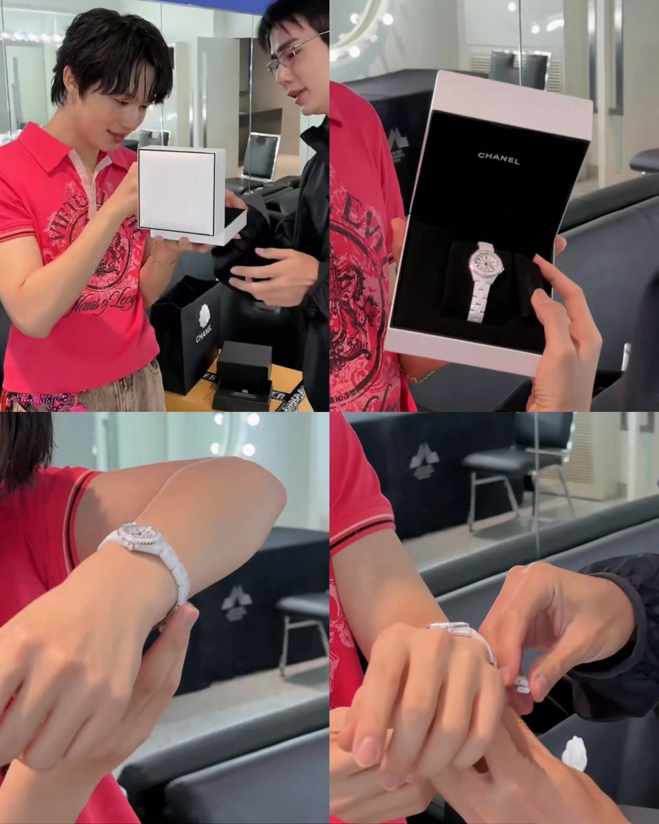 daonepjunz's tweet photo. แฟนชีซื้อนาฬิกาให้ “ ไม่เคยซื้อนาฬิกาให้ตัวเองแต่ซื้อให้หนูคนแรก ” พร้อมหอบกล่องเสื้อผ้าแบรนด์ตัวเองมาให้ ทั้งซื้อให้ทั้งใส่ให้ มีป๊าม๊านั่งดูเป็นสักขีพยาน ลูกเขยน่ารักนะคะป๊าม๊า😭😭😭😭😭

NUNEW 25th BDAY
#25HBDNuNew https://t.co/o7jZF2sFN9