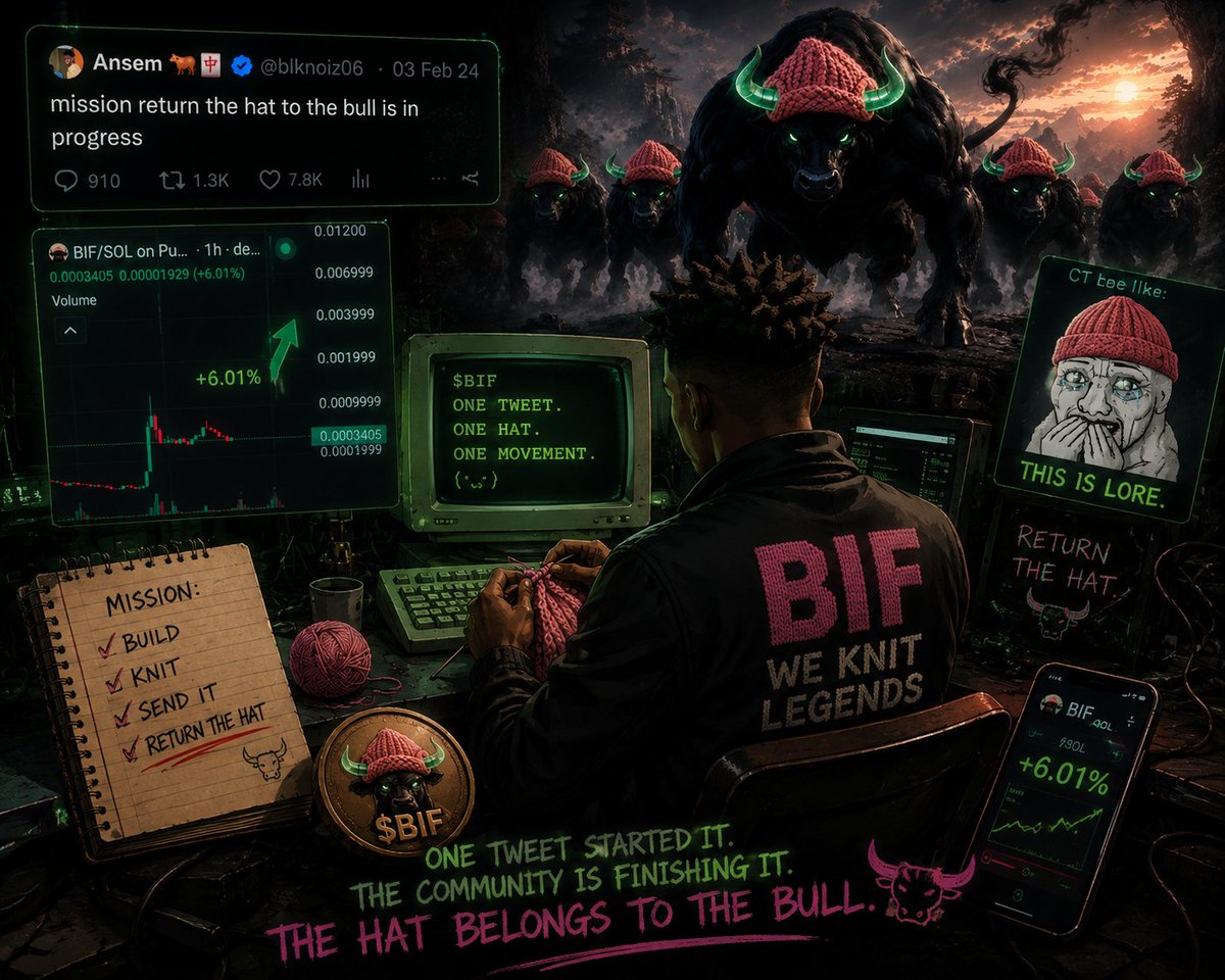 0xCrowPsych's tweet photo. you don't follow the others.

you follow $BIF .

you don't hold the others.

somehow you hold 600M $BIF .

CT writes the craziest lore. 🧶🐂
$ANSEM 
@blknoiz06 
@bifbullcoin https://t.co/ZSfqDVU8Mc