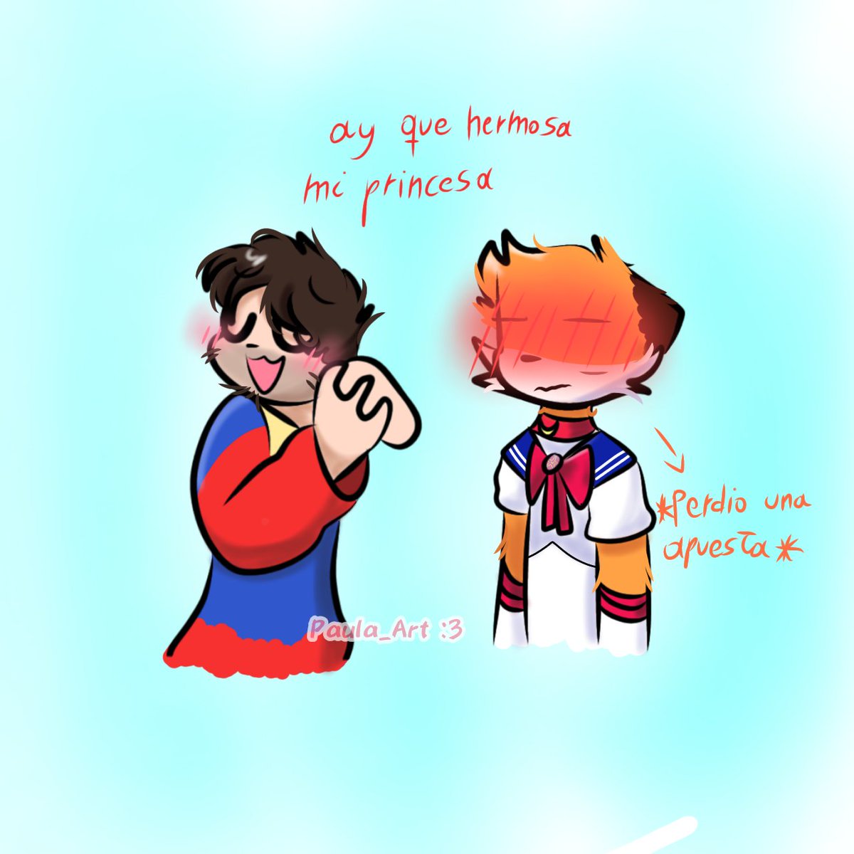 Paula_Perrita's tweet photo. Esto paso en la vida real, fue como sueño con gripe, pero fue hermoso 

#fanart #humor https://t.co/pHrdRirjab