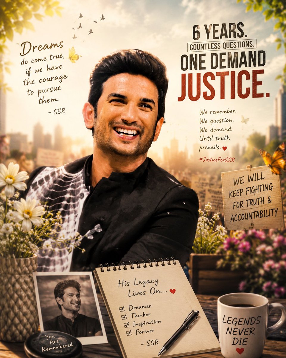 PIYALIBH's tweet photo. Dear Sushant,

We made a promise—not to let your name become just another memory. 
We will remember your smile, your innocence, your dreams, and the lives you inspired. ❤️
We will continue to hope that truth and accountability prevail, because some legacies deserve to be remembered with dignity, not forgotten with time. ✊🏽

#legacyofcourage 
#Injustice 
#SushantSinghRajput lives on ❤️