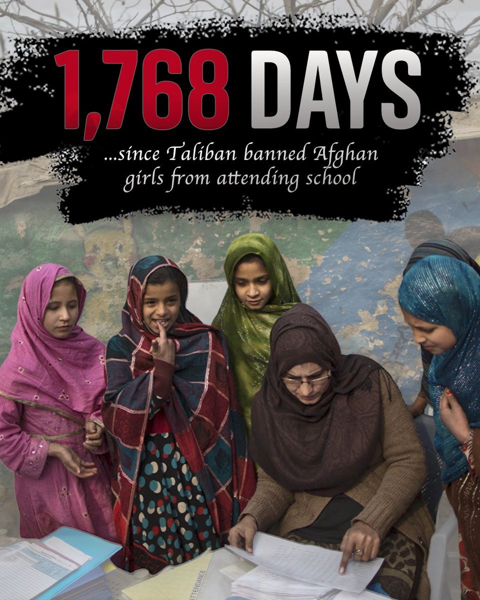 DeanMarkus4's tweet photo. Here is a painful reality: 1,768 days of keeping #Afghan girls out of secondary school is a heart-wrenching, systemic crime against humanity. The resilience of Afghan girls defying this darkness deserves our support.
1/
#LetAfghanGirlsLearn @StephanAJensen @Mariamistan https://t.co/6jLwOyRRgd