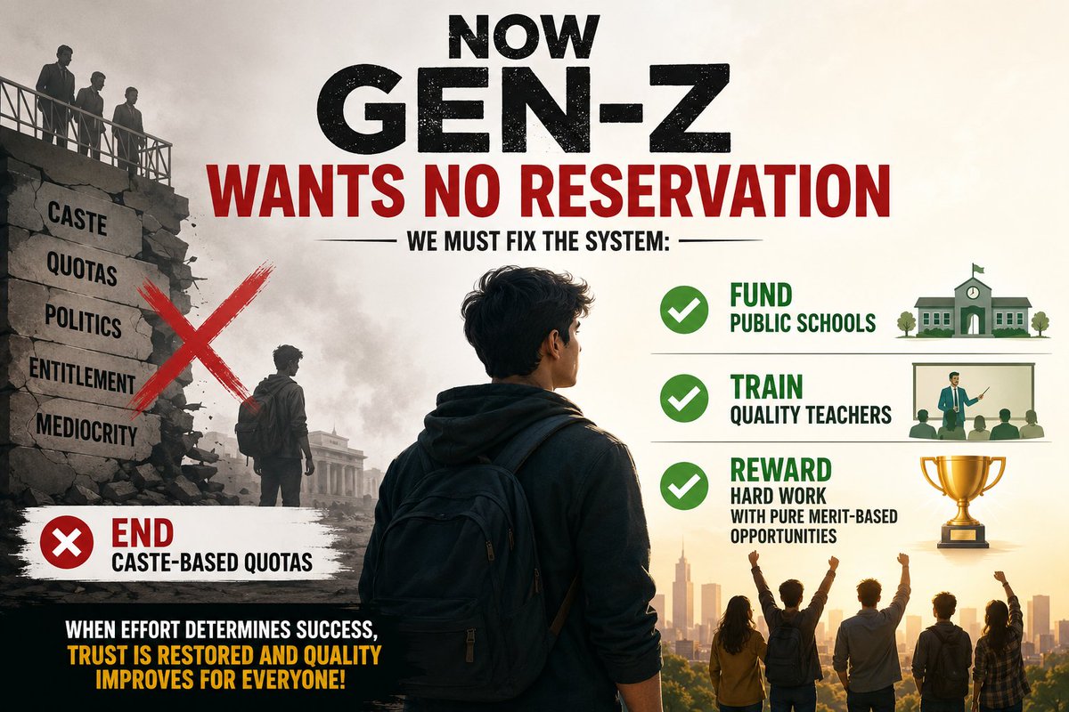 Newworldxyz's tweet photo. we want #NoReservationInIndia
#MeritOverReservation
#StopPaperLeaks
#EndCasteQuotas
#DharmendraPradhan
#Resignation
#YouthForMerit
#StudentProtests https://t.co/QSCAhWjWFw