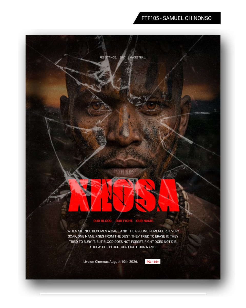 DanielSamu36318's tweet photo. When the world breaks, one name stands. 🩸🔥
XHOSA — Our Blood. Our Fight. Our Name.
Day 17 of d #21DaysFlyerDesignChallenge. Heavy Zulu-inspired concept built in PixelLab.
Rate this 1–10! 🎬👇
#TheSammygraphicTechVillage #InnovativeGraphicDesigners #CreativeDesigners #VisualArt https://t.co/t88pVBsCFf
