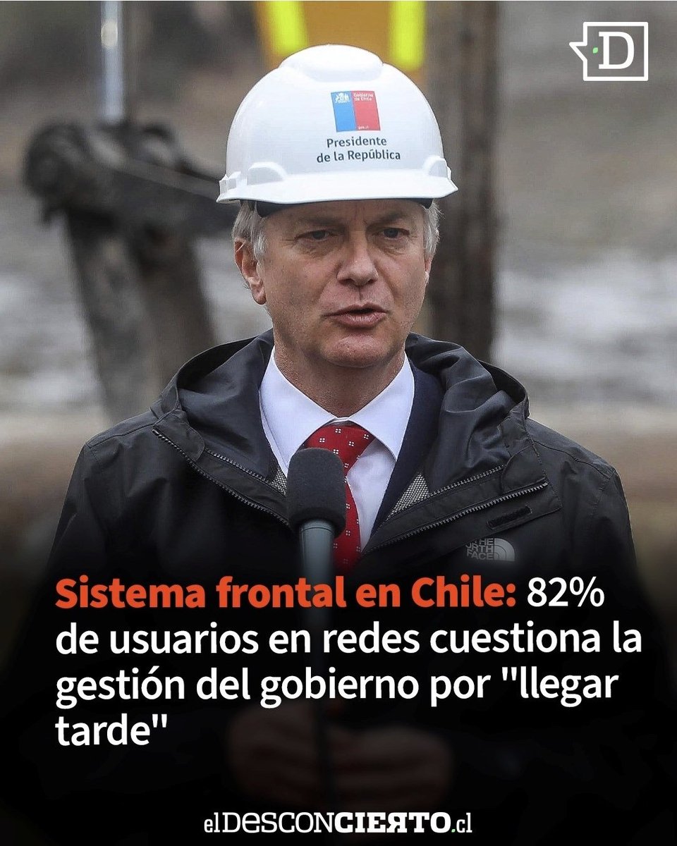 RobertoMerken's tweet photo. 🔴 El 82 % de las personas considera que el gobierno llegó tarde a la emergencia.

No es solo un problema de falta de preparación, aunque esa también exista. Es, sobre todo, la indolencia frente al sufrimiento de otros la que paraliza una respuesta eficaz. Es la soberbia de creer que se tiene el control cuando se carece de la experiencia necesaria. Es el afán de confrontación, el ego político y la obsesión por imponer un relato lo que termina pesando más que el interés de Chile y de quienes hoy siguen enfrentando las consecuencias de esta tragedia.

Todo esto se traduce en "llegar tarde".