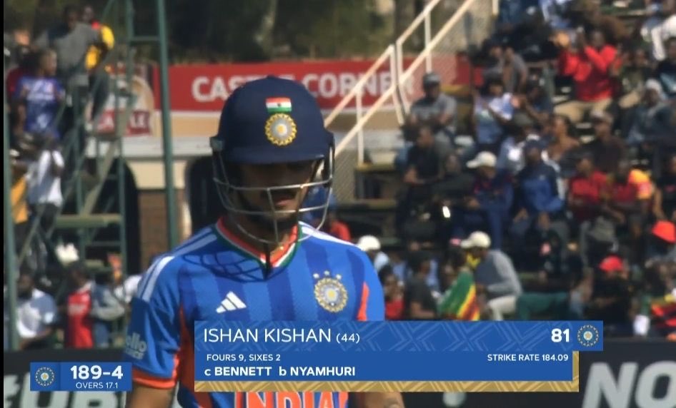 mufaddal_vohra's tweet photo. ISHAN KISHAN SMASHED 81 (44) AGAINST ZIMBABWE IN HARARE. 

- The No.1 T20i batter is on song! 🇮🇳 https://t.co/6JxsGkdaLK