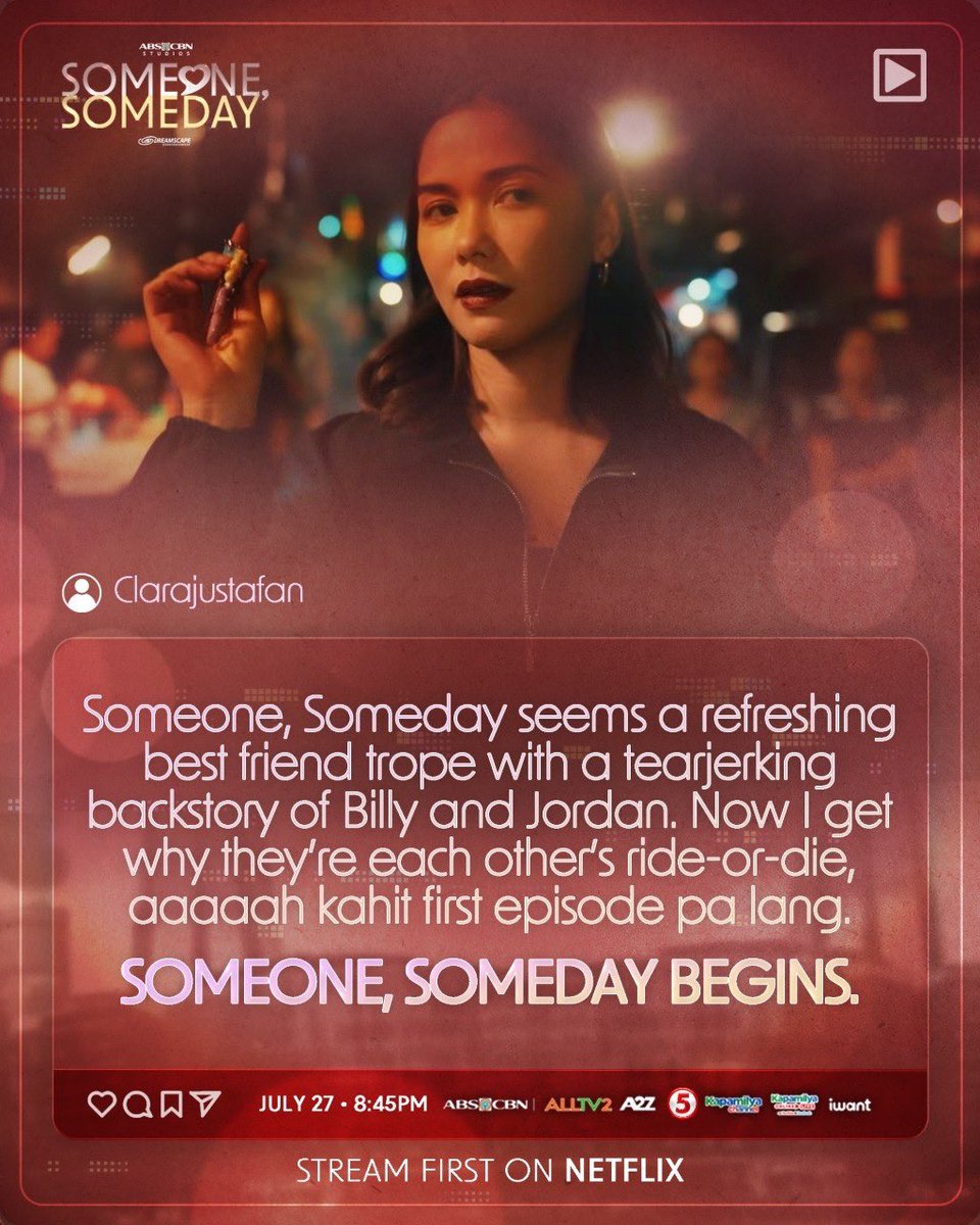 DreamscapePH's tweet photo. Looks like episode 1 found its way to your hearts 🥰

Thank you so much for your kind words, warm welcome and overwhelming support for the first episode! We can’t wait to share more with you! 💜

#SomeoneSomeday NOW STREAMING on Netflix. You can also watch it 48hours in advance https://t.co/kt7LDi9BXd