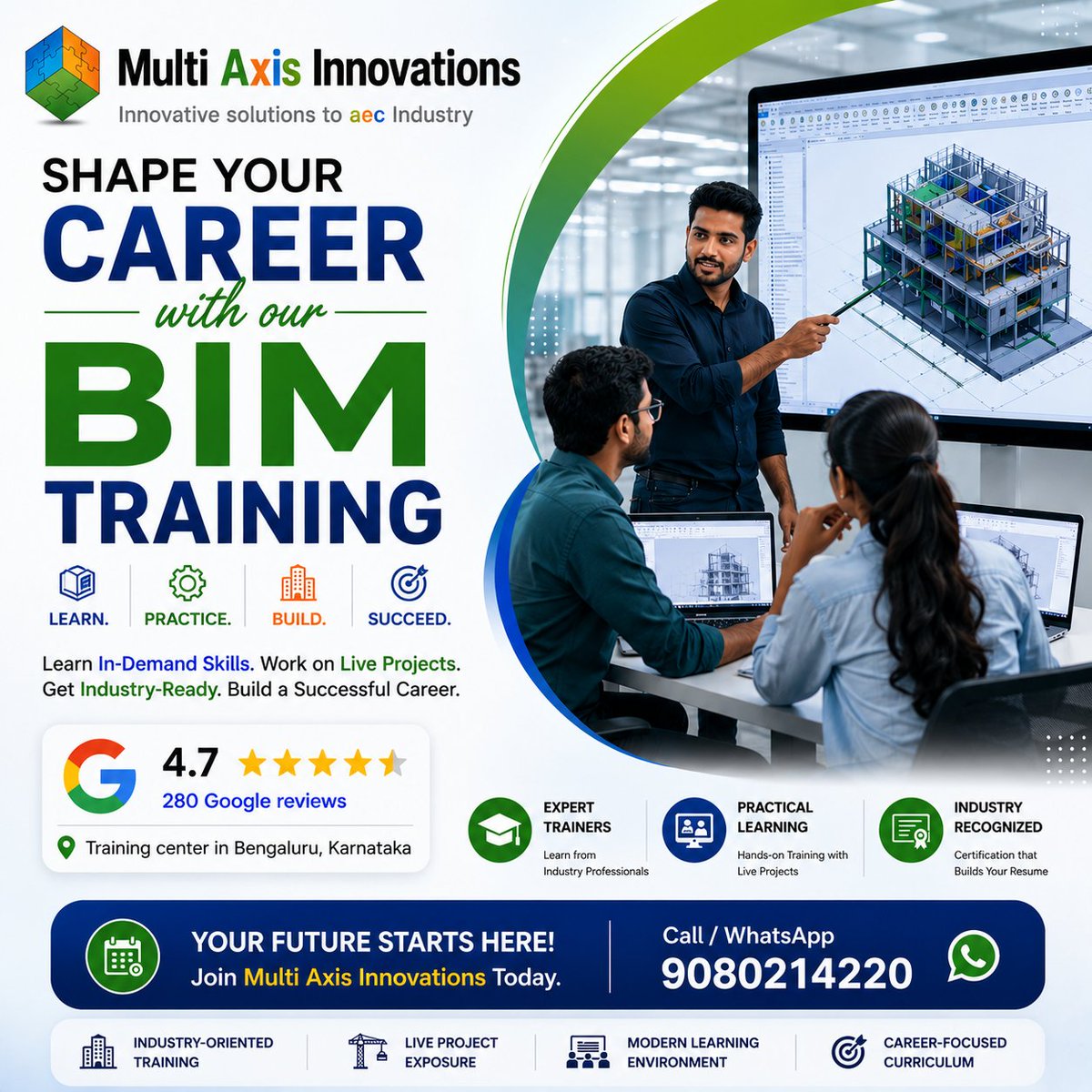 multiaxislox's tweet photo. Shape Your Career. Build Your Future with BIM!
Join Multi Axis Innovations and gain industry-ready BIM skills through expert training, live projects, and placement support.
📞 Call / WhatsApp: 9080214220
#MultiAxisInnovations #BIMTraining #BIMCourse #RevitTraining #CivilEnginerin https://t.co/XrKXi2CMNy
