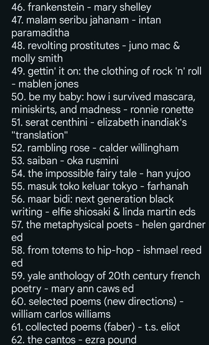 mekitron's tweet photo. i should be writing my next lowkey hit tweet, but in a gargantuan act of procrastination and self-alienation im reposting my canonical list of 100 favourite books — all genres except lispectorism. https://t.co/2yC8M3gFm9