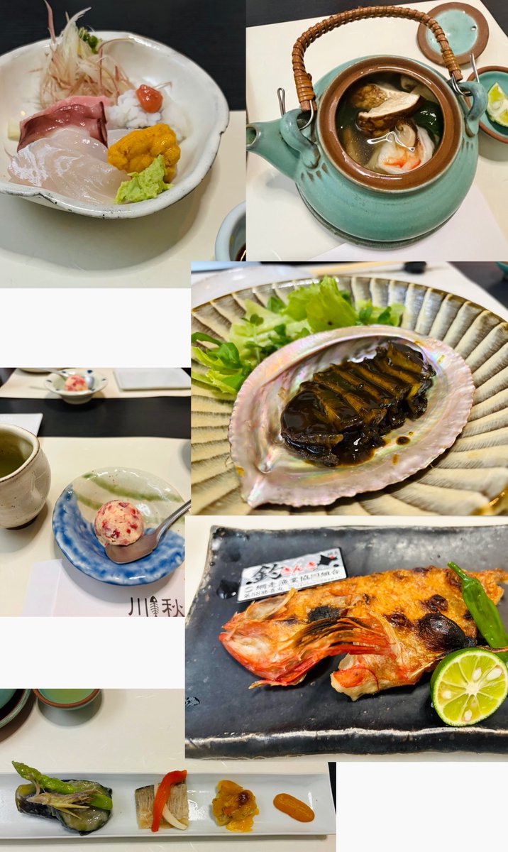 ikutan777's tweet photo. 今夜のコース最高🐟
赤ウニ
はも
網走のキンキ
からすみ
松茸入れすぎ土瓶蒸し
大きな鮑肝ﾊﾞﾀｰｿｰｽ
大きなハマグリ
好きなものばかりで
幸せすぎたー💕
#夜ごはん https://t.co/uhhMAJcXw0