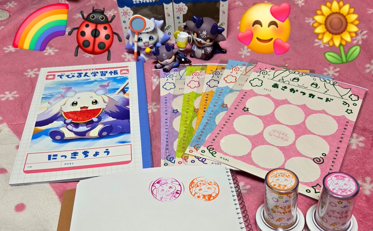 taneClub's tweet photo. でびるんの夏休みシリーズ？届いたぁぁぁぁぁぁぁ可愛いぃぃぃぃぃぃ💕
ランダムは寝てる(^-ω-^)でび様でした！

あとこのスタンプ欲しさに買った部分ある！けどやっぱ、でび様のスタンプも欲しかったなぁ🫠

#でびでびでびるさま
#るんるんびじかん https://t.co/X0fkCiksi7