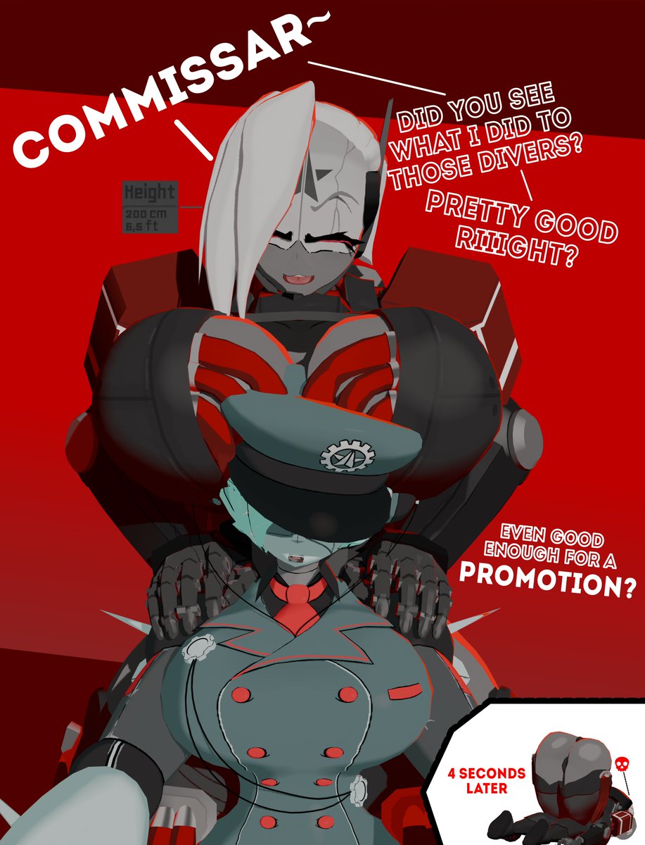 cheeseboino's tweet photo. This is why you don't bother your Commissar
Automaton commissar by @JallerArts
Metra by:@zzzHADOzzz 
#Helldivers2 https://t.co/Pl859TXaG3