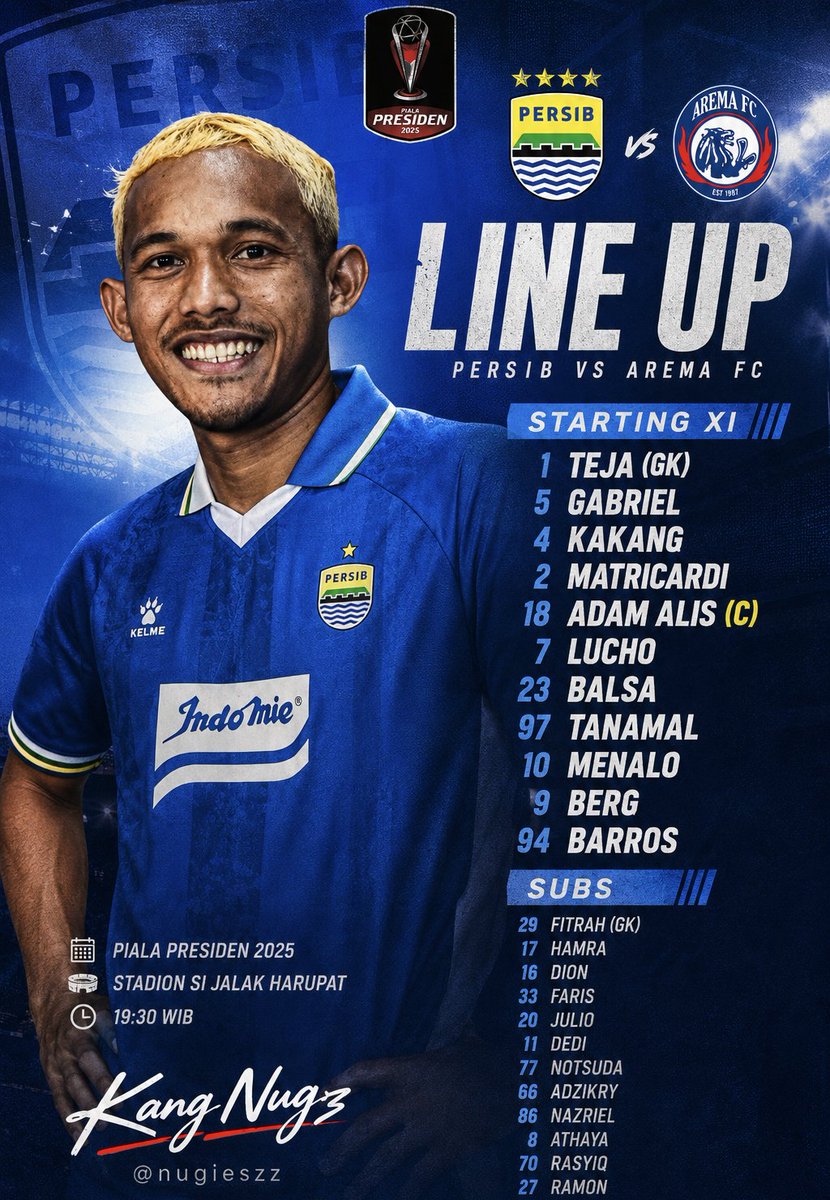nugieszz's tweet photo. Starting 11 Persib vs Arema..

Si buuk koneng tanamal maeen..jagoan aeengg

Awas geus koneng buuk...maen na butut

Prung geura tarung! https://t.co/7J0V5kh8Rk