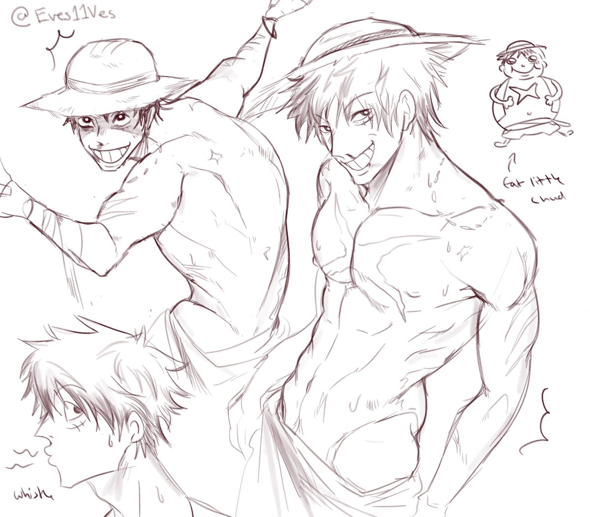 Eves11Ves's tweet photo. #luffy anatomy study https://t.co/WcPg0lkVIt