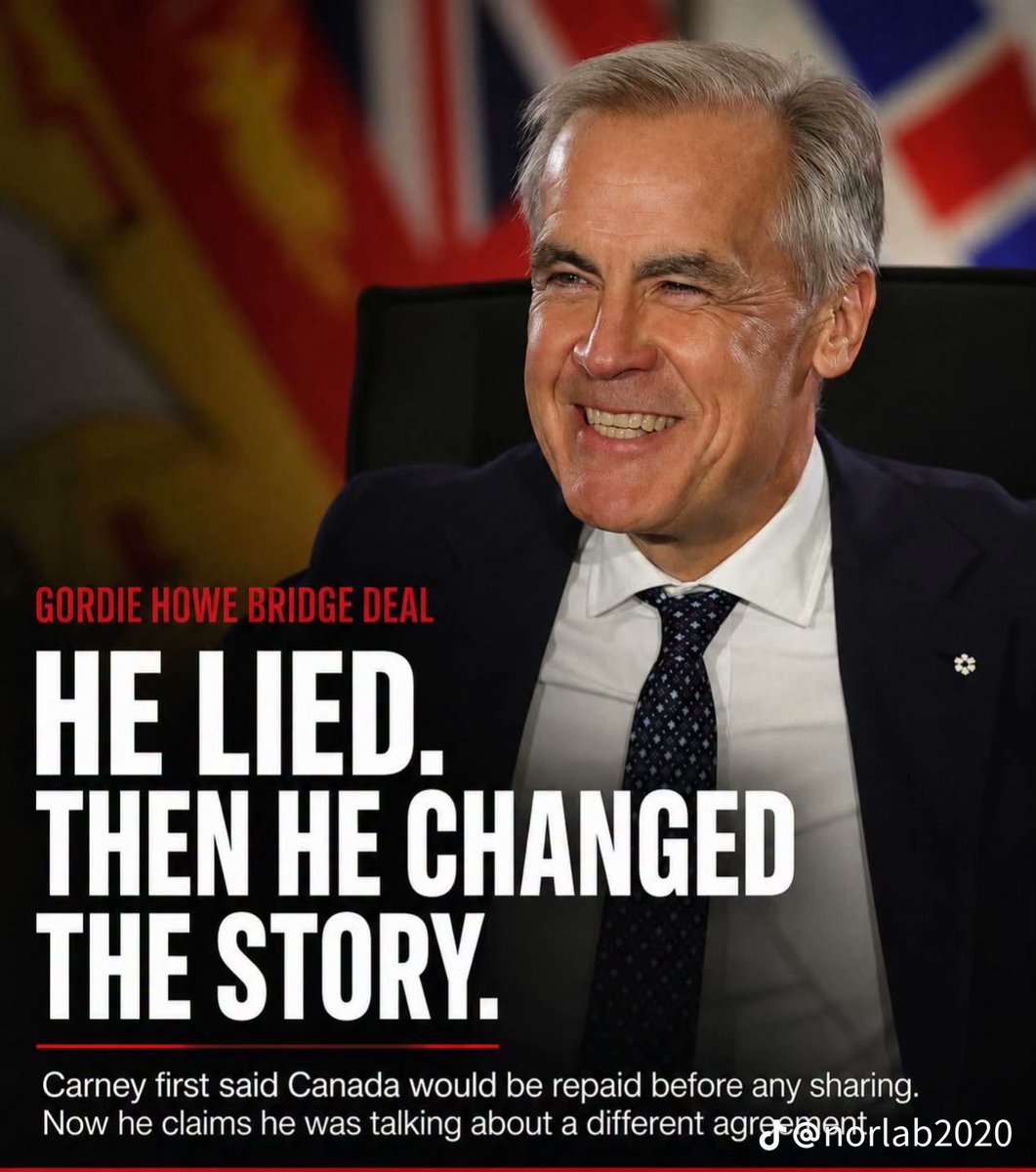DefazioIvano's tweet photo. Mark Carney got caught lying about the Gordie Howe bridge...So he decided to change his story. https://t.co/uDLIKGN5nT