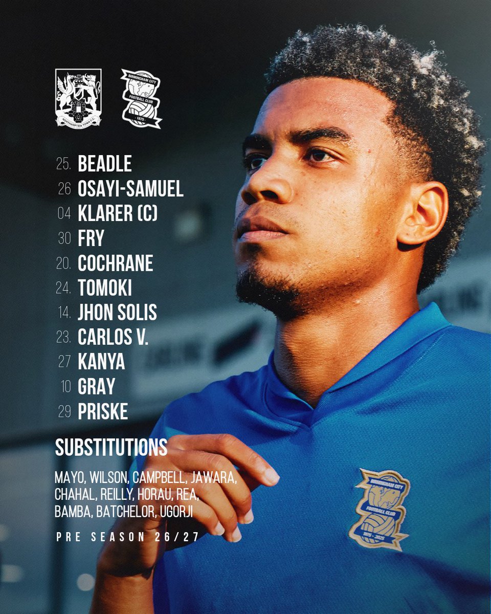 BCFC's tweet photo. 𝙏𝙀𝘼𝙈 𝙉𝙀𝙒𝙎 🔵
Here's how we line-up for our two respective fixtures this afternoon. https://t.co/kng5B1dHMI