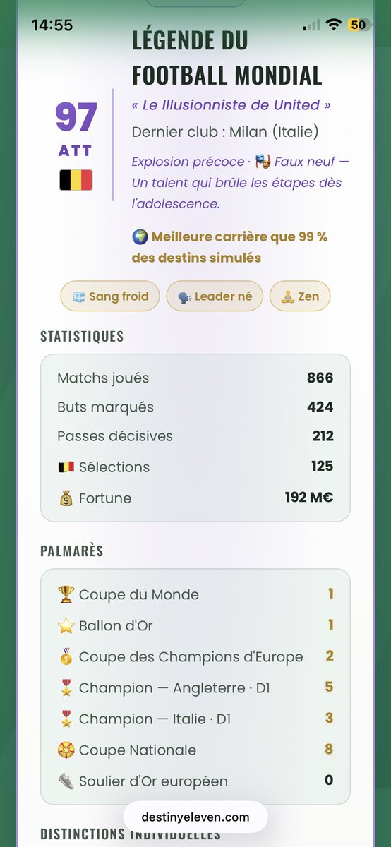 AsumaGC's tweet photo. @SagaFootball_ J’ai l’impression qu’il faut pas creer un perso trop fort des le debut, la seule carriere où j’ai pas surcheat mon perso, j’ai tout gagne https://t.co/ycSBurUdCL