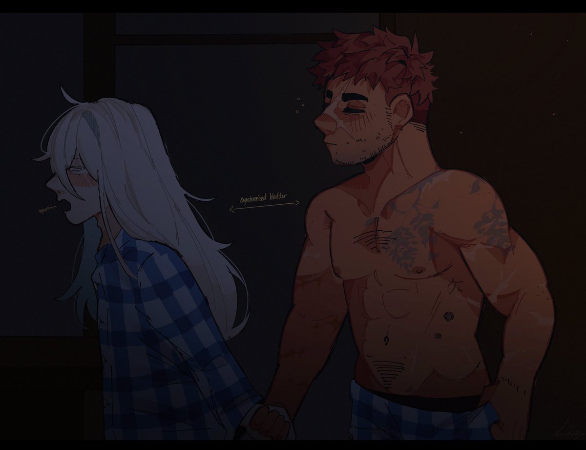 amaranthdahlia's tweet photo. #kudoichi | married life (taking late night bathroom trips together) https://t.co/AeYOljJaSA