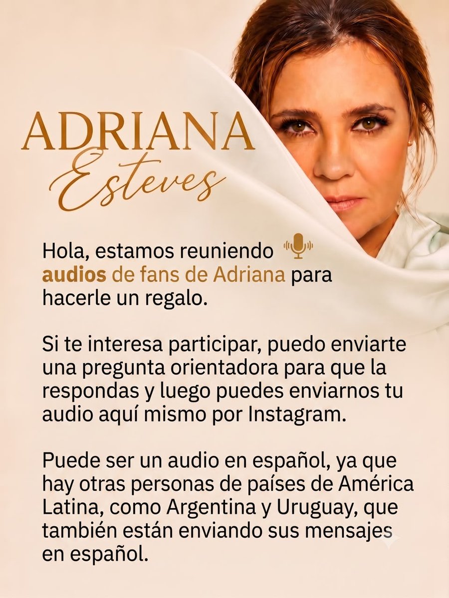 sitedrivla's tweet photo. "Mensaje para los fans de Adriana Esteves en Latinoamérica" https://t.co/41q4YOn2Pc
