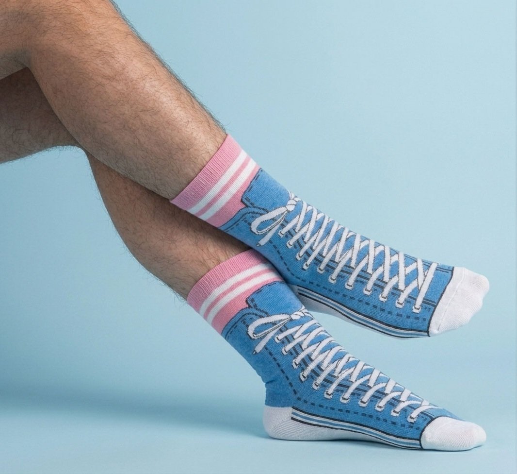 alan_wyman's tweet photo. These socks are in disguise… who needs sneakers 👟 when your socks are this good at hiding? 😂🧦 #Disguise #SockGame #SockStyle #FunnySocks #SocksOfTheDay #SockLife #SneakerSocks #HappyFeet #SockChallenge #Socks #Feet #Foot #Toes #Fetish #FootFetish #SockFetish #OOTD #FeetPics https://t.co/H3aXiwX11Q