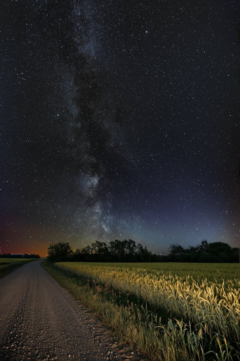 KlasshDev's tweet photo. Its still a bit too early to capture the milky way. The camera gets too much of the twilight to get much detail in it. But I thought the sky glow was kinda nice anyway https://t.co/mtqnVmg5Z6