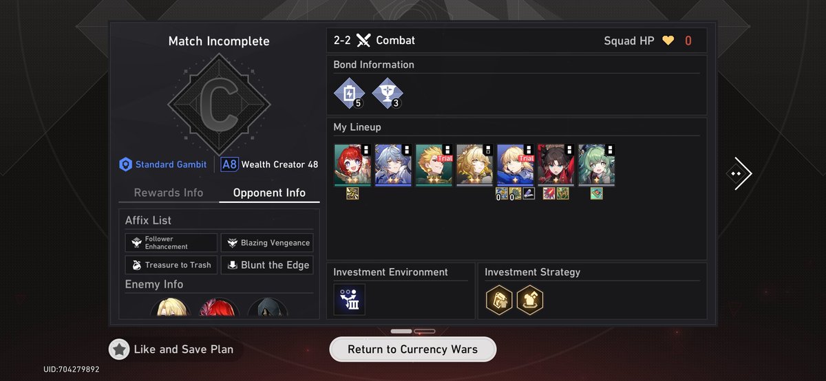SpectralMyrrh's tweet photo. The new Holy Grail bond might be one of the WORST bonds in CW, I didn't won a SINGLE battle.

I know that the start is usually the hardest, that I had follower enhancement and that Aglaea is bad at it, but being only able to BARELY kill 1 OR 2 MOBS in a battle is crazy. https://t.co/ipR0qUt2tL