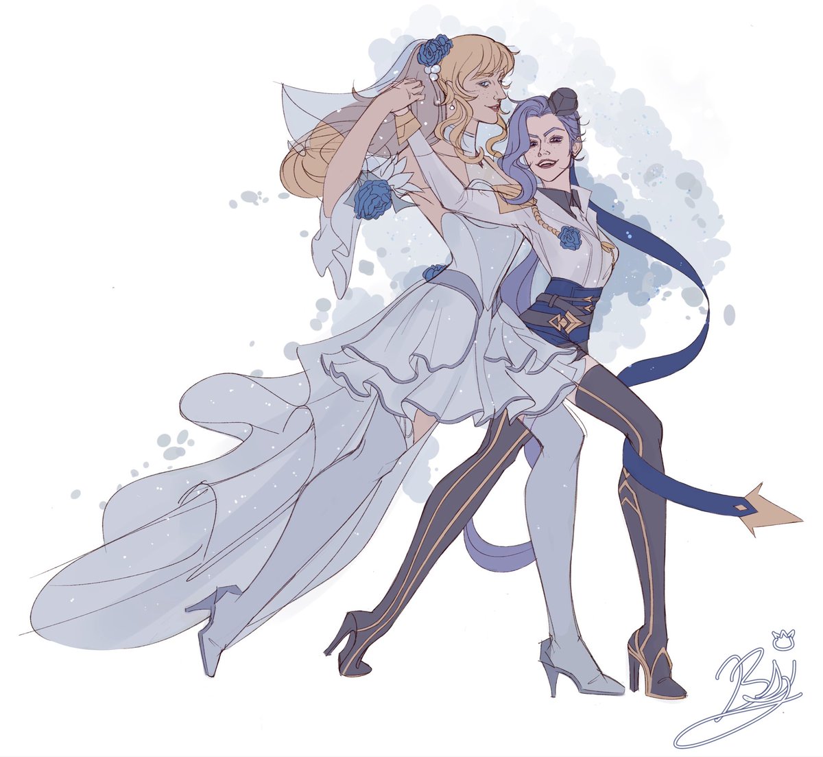 bluustain's tweet photo. you’re all invited to lightcannon’s wedding ✨☁️

(crystal rose lux x glorious jinx commission) 

#lightcannon #jinx #lux #luxannacrownguard #LeagueofLegends
#LeagueofLegendsFanart https://t.co/09qncQ4xZP