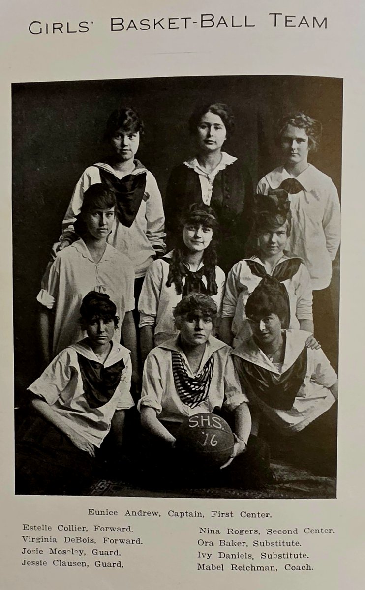 IWasAtTheGame's tweet photo. An #OKPrepsFlashback to 1915
From the Volume 1 of the Stillwater High School Bronze and Blue
The 1915 Stillwater #OKPreps Boys and Girls Basket-ball teams
According to the schedule the boys didn't travel too far to play, Perkins, Pawnee and Cushing.
Wonder how they got back and forth back in '15?
Research showed that from Stillwater to Pawnee and Cushing, they had the option to travel by steam locomotive on the railroad. Because of the Cushing-Drumright Oil Boom at the time, rail infrastructure in this part of Payne County was highly effective and expanding rapidly. To Cushing, you would take the Stillwater Train Station to Ripley and then transfer to the "Cushing District" line heading east directly to Cushing. To Pawnee, you travel north, through Esau and arrive at the Pawnee AT&SF Depot, 30 miles later.
To Perkins, they likely traveled 10 miles south by horse-drawn buggy or early automobile on dirt roads. There was no direct passenger rail line connecting the two towns. By horse-drawn buggy would have taken 2 to 3 hours depending on the pace of the horse. A Ford Model T could complete the drive in 30 to 45 minutes, but only if the weather was dry. The complete trip was completely unpaved and very dusty.
Recognize any of these players from WAY back?
