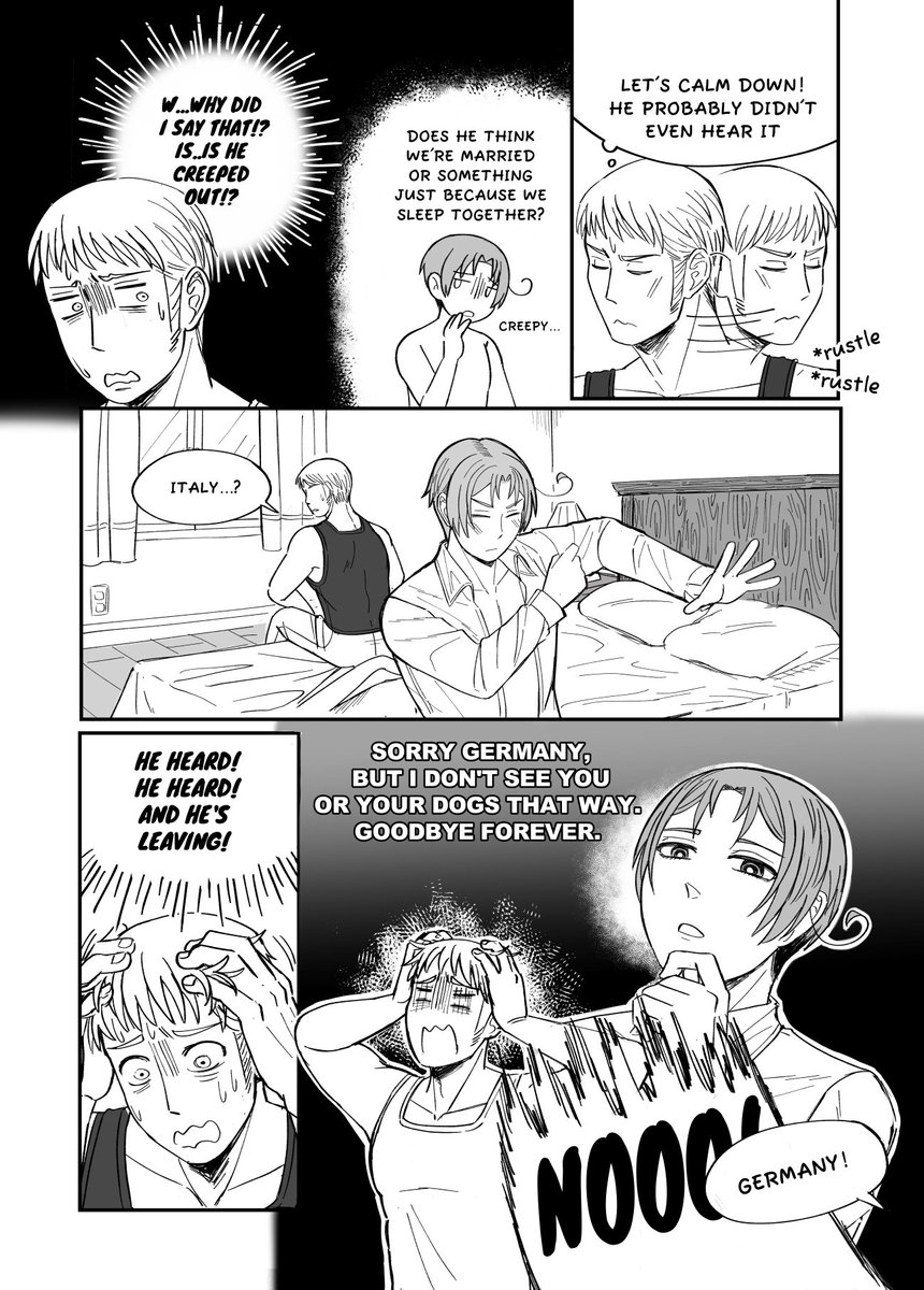 vibite_x's tweet photo. Gerita fancomic
Lud says "our dogs" for the first time.
#hetalia #aph https://t.co/3KnfvfLnWp