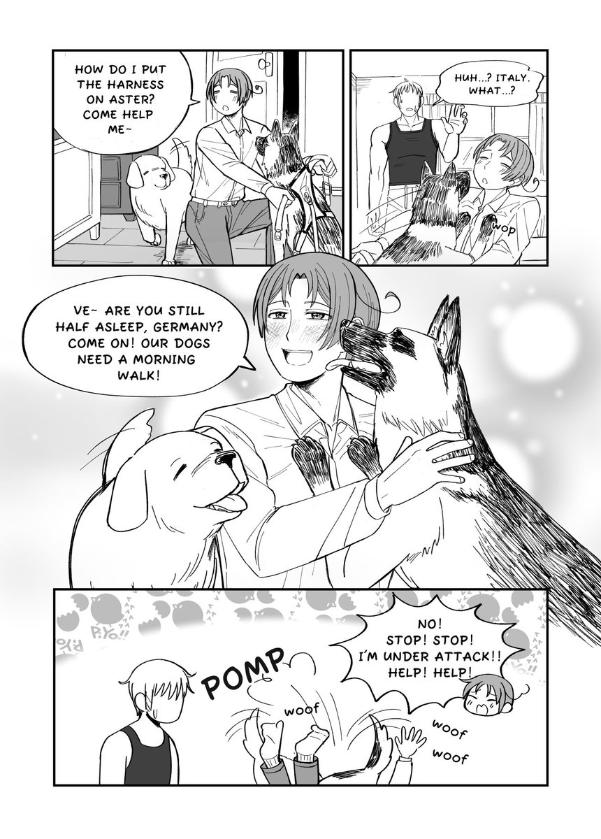 vibite_x's tweet photo. Gerita fancomic
Lud says "our dogs" for the first time.
#hetalia #aph https://t.co/3KnfvfLnWp