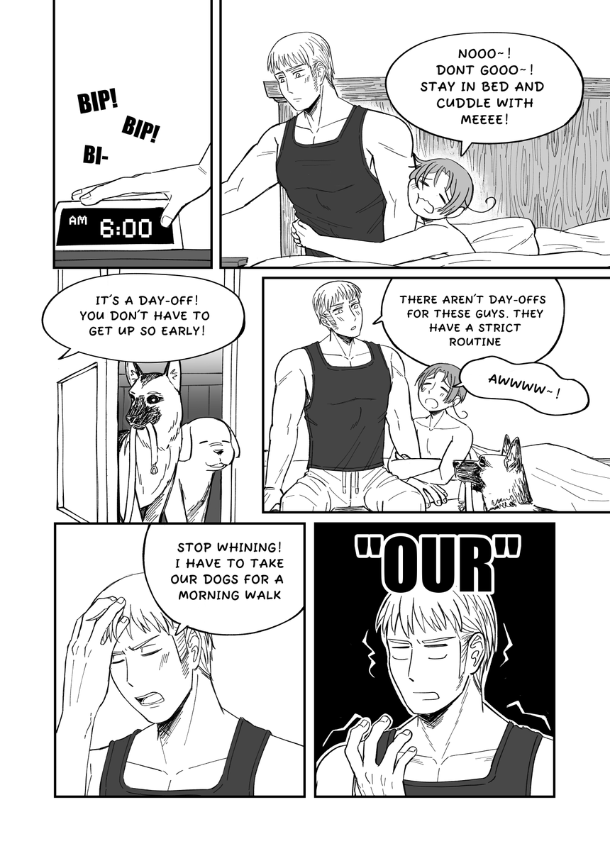 vibite_x's tweet photo. Gerita fancomic
Lud says "our dogs" for the first time.
#hetalia #aph https://t.co/3KnfvfLnWp