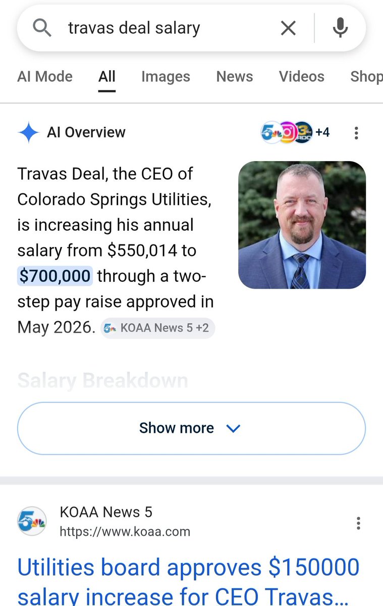 williamstacy85's tweet photo. The nation should be paying attention to what's happening with the #ColoradoSprings utility crisis. @CSUtilities is asking people to not run utilities and charging for peak usage, all while approving new data centers and giving their CEO #travasdeal a $150k raise. Corruption! https://t.co/rAuUcyOI7S