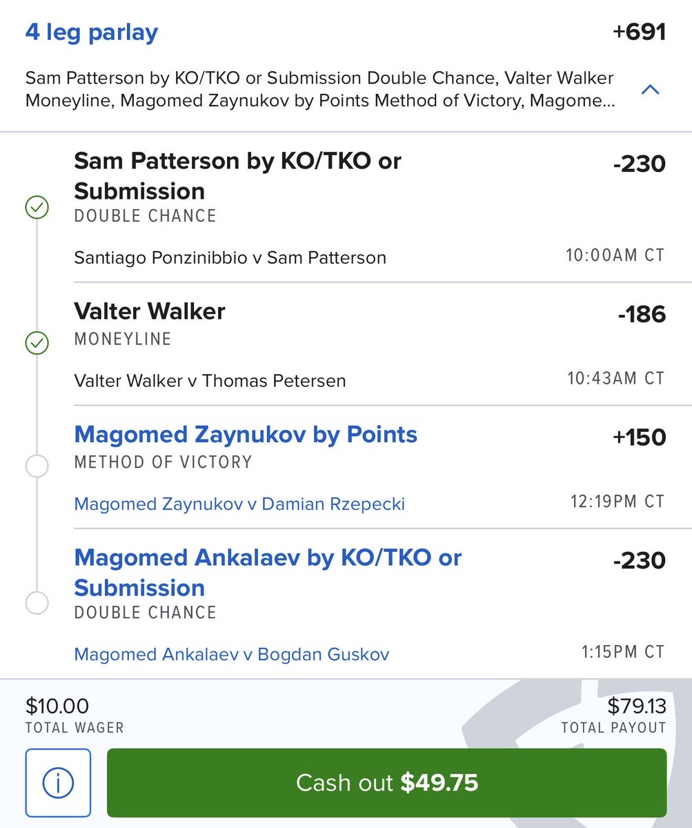 DatMMAguy's tweet photo. Pork gets it done! Need Ank finish and Temirov, should I let these ride? #UFCAbuDhabi https://t.co/NehUkmfpKq