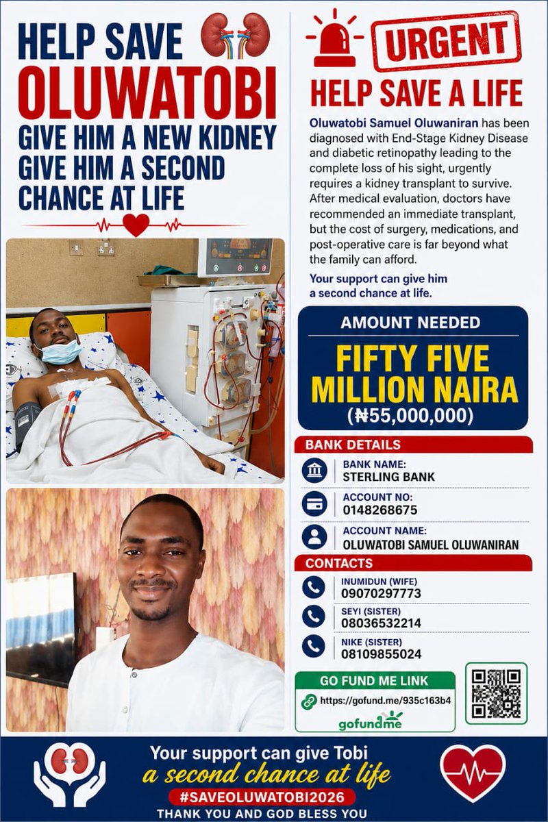 ARANSIOLAMIRA's tweet photo. My friend, Oluwatobi, needs this help from every one now. 

Please. https://t.co/Bx9AX9a3EW