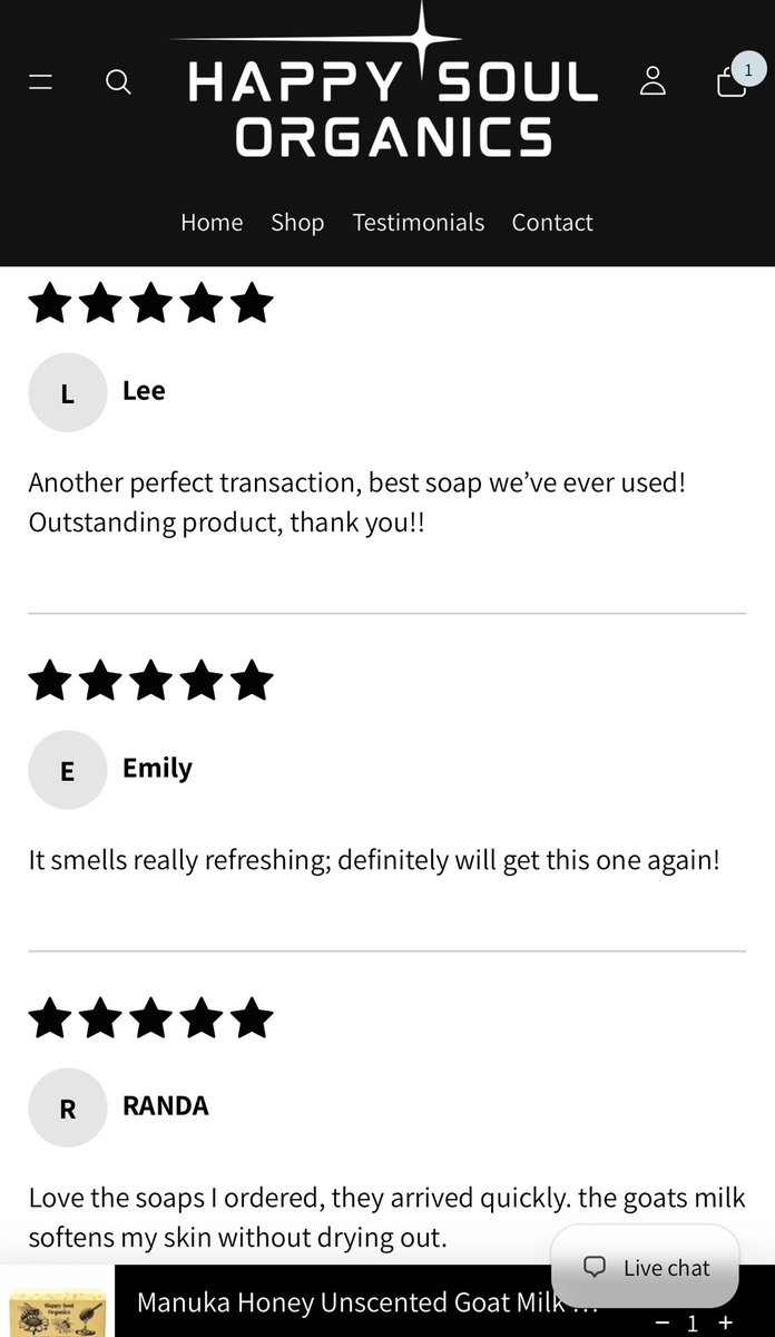 HappySoulStore's tweet photo. Check out our reviews on our website ⭐️⭐️⭐️⭐️⭐️ find us at: https://t.co/EQSpm9vdTR #reviews #skincare #smallbusiness https://t.co/WWZWwipIse