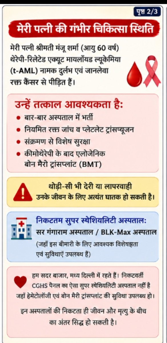 Jagdish__DP's tweet photo. आपकी संवेदनशील पहल मेरी पत्नी का जीवन बचा सकती है। 🙏
@rashtrapatibhvn @PMOIndia @narendramodi @AmitShah @JPNadda @MoHFW_INDIA @LtGovDelhi @CPDelhi @DelhiPolice https://t.co/hI9FhusfIF
