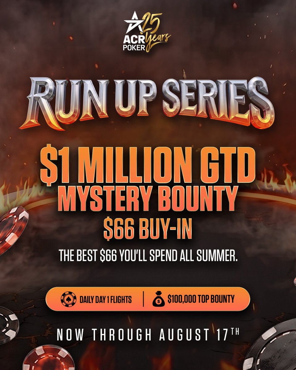 disoft21's tweet photo. Primera vez que ACR arma algo así.
ACR está corriendo algo que nunca había hecho antes. El 10M GTD Run Up Series tiene sus flights de $66 Mystery Bounty activas ahora mismo con más oportunidades de las normales.
#ACRPoker #RunUpSeries #PokerEnEspañol https://t.co/irAFHnh2mt