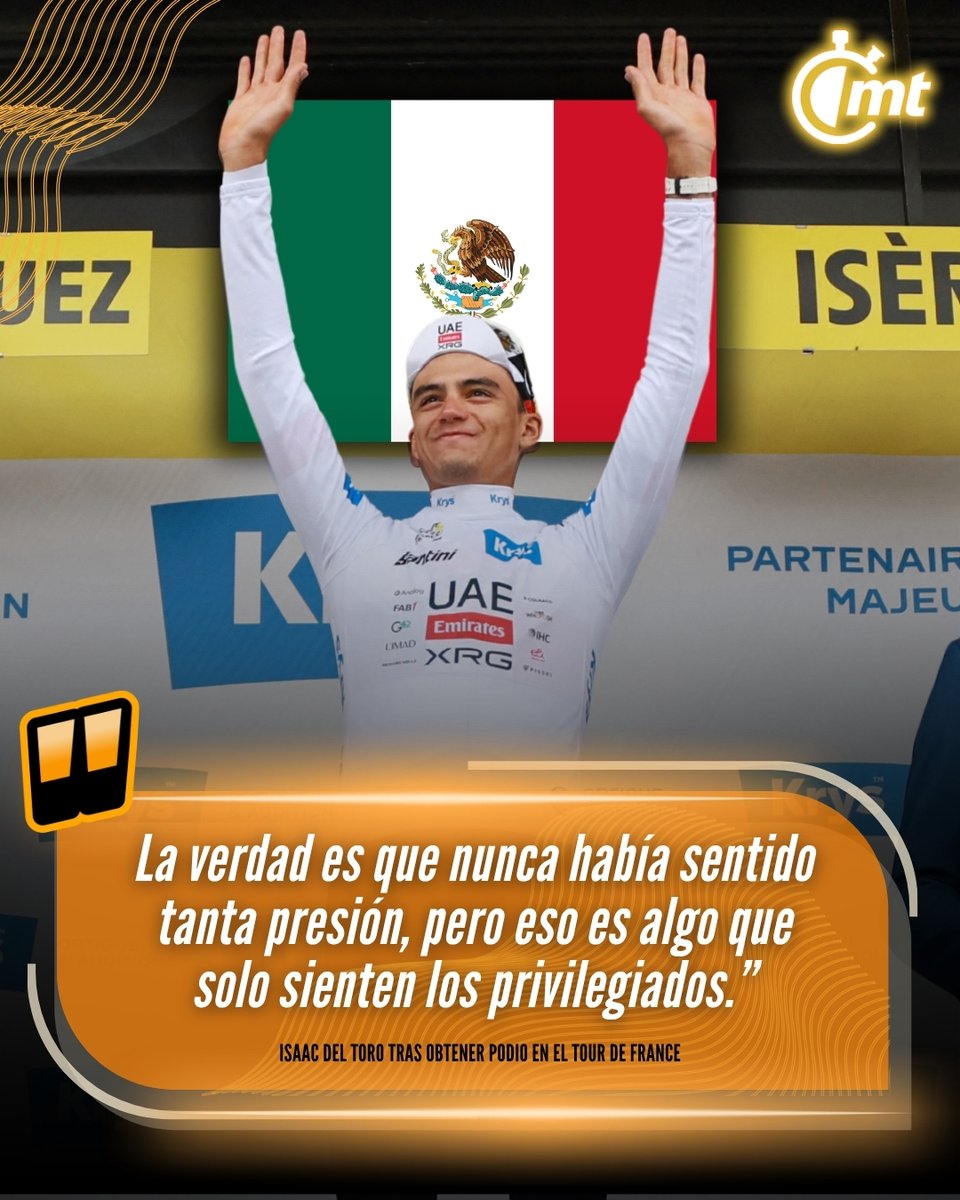 mediotiempo's tweet photo. ¡ENHORABUENA, ISAAC! 🥉👏

🇲🇽 El ciclista mexicano consiguió colocarse en el podio del Tour de France a tan solo 22 años, siendo esta su primera participación en la competencia

https://t.co/vpkuHjRzCi https://t.co/g0frnZSWhS