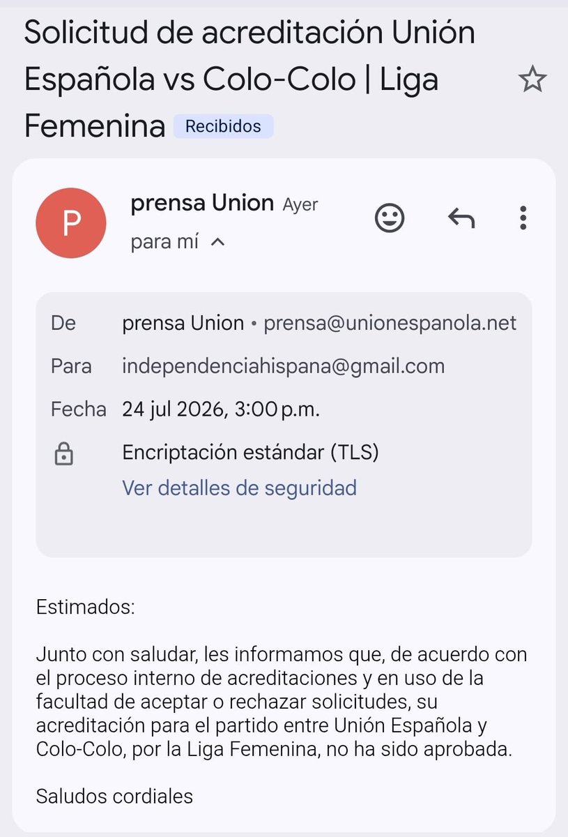 IndepeHispana's tweet photo. Sigue la censura....IH nuevamente no podrá cubrir el partido del femenino. https://t.co/iDVXp6T5vI